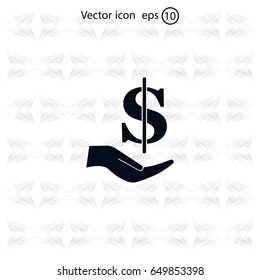 ictograph of money in hand