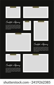 ictures or photos frame collage. comics page grid layout abstract photo frames and digital photo wall template