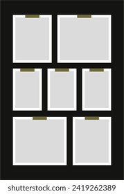 ictures or photos frame collage. comics page grid layout abstract photo frames and digital photo wall template
