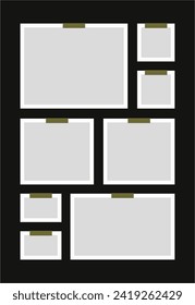 ictures or photos frame collage. comics page grid layout abstract photo frames and digital photo wall template