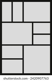 ictures or photos frame collage. comics page grid layout abstract photo frames and digital photo wall template
