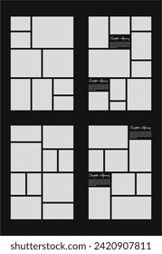 collage de imágenes o cuadros de fotos. diseño de cuadrícula de la página de historietas marcos de fotos abstractos y plantilla de pared de fotografía digital
