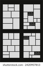 collage de imágenes o cuadros de fotos. diseño de cuadrícula de la página de historietas marcos de fotos abstractos y plantilla de pared de fotografía digital
