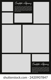 ictures or photos frame collage. comics page grid layout abstract photo frames and digital photo wall template
