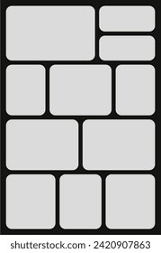 ictures or photos frame collage. comics page grid layout abstract photo frames and digital photo wall template

