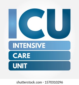 ICU - Intensive Care Unit acronym, medical concept background