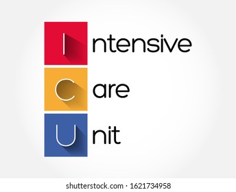 ICU - Intensive Care Unit acronym, medical concept background