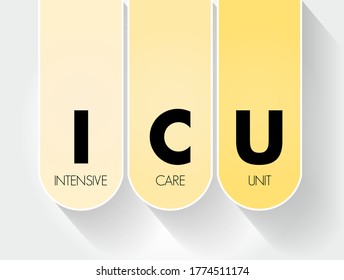 ICU - Intensive Care Unit acronym, medical concept background