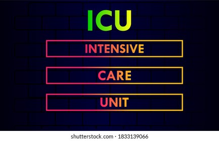 ICU - Intensive Care Unit acronym, medical concept background