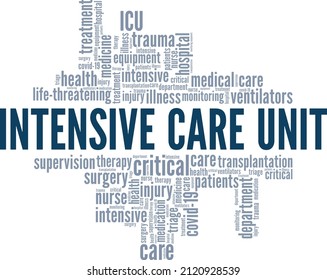 ICU - Intensive Care Unit conceptual vector illustration word cloud isolated on white background.