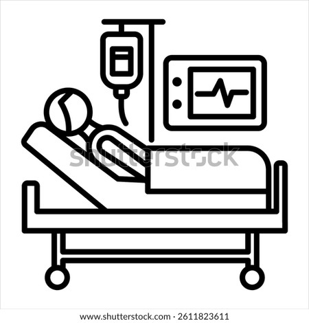 Icu Line Icon Vector Illustration