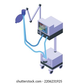 Icu icono del dispositivo médico. Isometric del icono vectorial del dispositivo médico de la icu para el diseño web aislado en fondo blanco