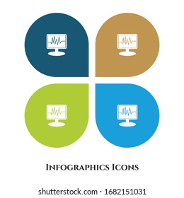 ICU Monitor Vector Illustration icon for all purpose. Isolated on 4 different backgrounds.