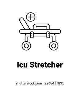 ICU Stretcher Vector Icon easily modify

