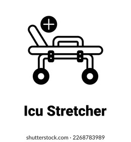 ICU Stretcher Vector Icon easily modify

