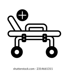 ICU Stretcher Vector Icon easily modify

