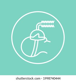 ICU Ventilator, Medical Therapy For Lungs Ventilation. Thin Line Icon