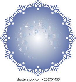 Icy ball covered with a pattern of frost in the form of blizzards. EPS10 vector illustration.