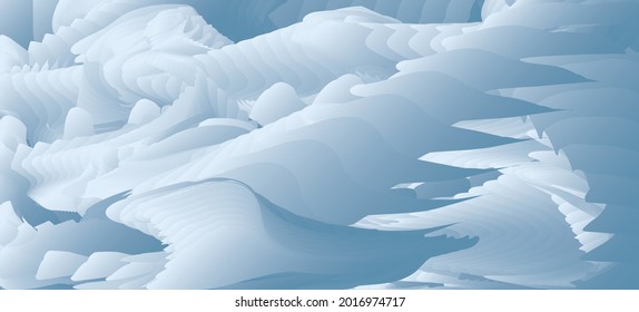 Icy desert, abstract landscape. Abstract liquid paint background. Vector illustration