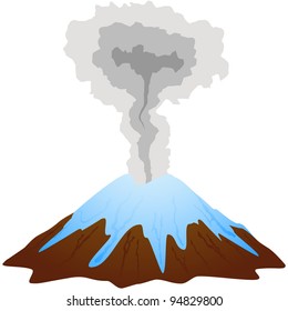 Icy dormant volcano mountain top. Vector