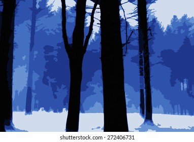 Icy Forest Scene