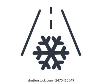 Icy road conditions symbol vector
