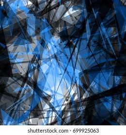 Icy Seamless pattern from blue triangles. Cold texture with winter mood. Abstract vector background for web page, banners, fabric, home decor, wrapping