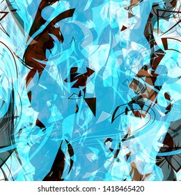 Icy seamless texture. Curved elements. Abstract vector background for web page, banners backdrop, fabric, home decor, wrapping