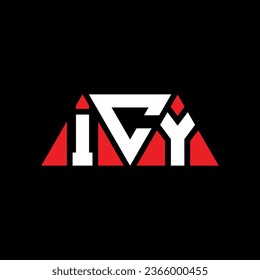 ICY triangle letter logo design with triangle shape. ICY triangle logo design monogram. ICY triangle vector logo template with red color. ICY triangular logo Simple, Elegant, and Luxurious design.