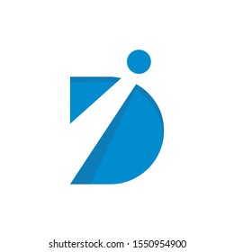 Id or 7d logo design template with bounching ball. Creative modern simple vector
