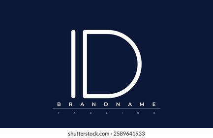 ID Abstract letter logo. This logo icon incorporate with abstract shape in the creative way