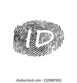 ID app icon. Fingerprint vector illustration