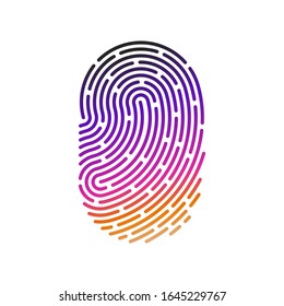 ID app icon. Fingerprint vector illustration