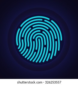 ID app icon. Fingerprint vector illustration