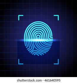 ID app icon.  Scanning fingerprint illustration.