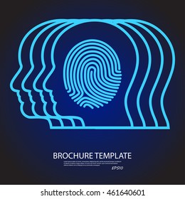 ID app icon.  Scanning fingerprint illustration.