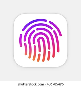 ID App icon template. Fingerprint vector illustration. Mobile application icon. Vector colorful id icon