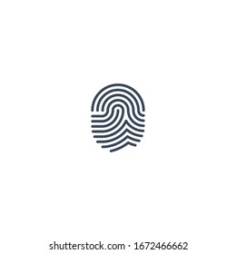 Icono de aplicación de ID.Ilustración vectorial de huella digital.