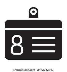 ID badge black icon. vector illustration.