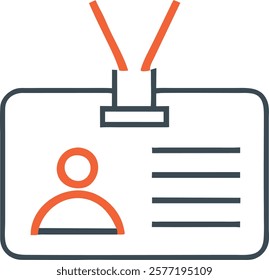 ID Badge Design Icon for Employee Identification, Perfect for Corporate Use