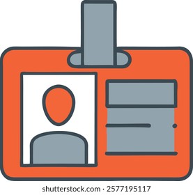 ID Badge Design Icon for Employee Identification, Perfect for Corporate Use