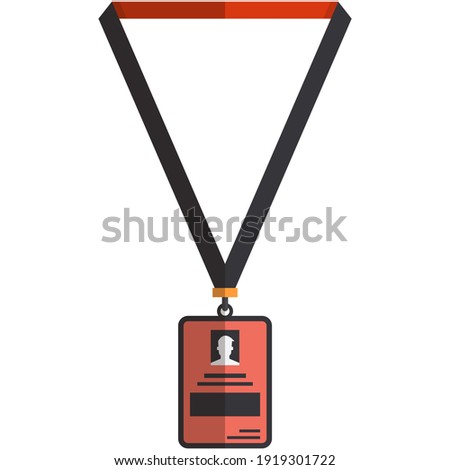 ID badge event card flat vector. Sports correspondent badge identification pass tag for participant identity isolated on white background