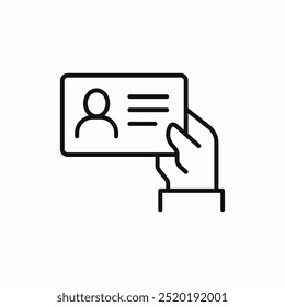 id badge in hand icon sign vector