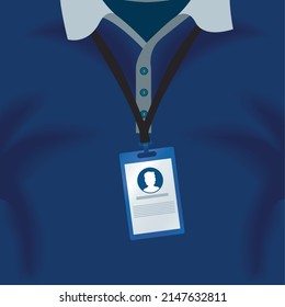 id badge hanging branding mockup