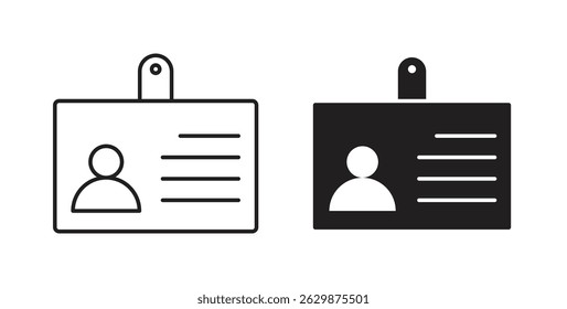 Id badge icon collection for UI on white background