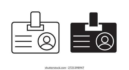 Conjunto de conceitos do ícone do emblema da ID. Coleção de ícones simples