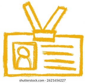 ID Badge Icon Crayon Chalk Drawing Vector	
