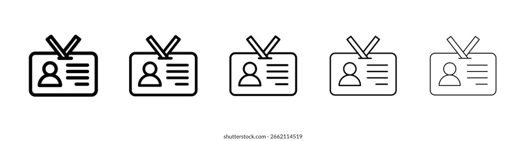 ID badge icon filled flat sign concept for web design.