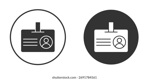 Icono de la insignia de la identificación. cartel plano lleno para el concepto móvil. Gráficos de Vector