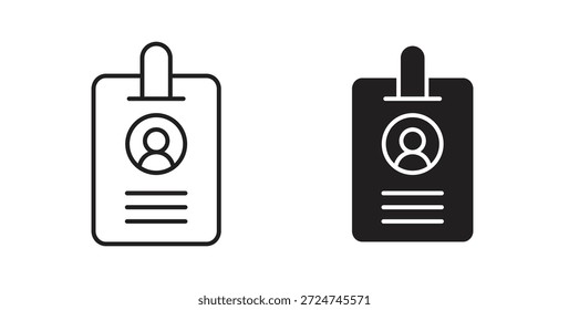 Ícone do crachá de identificação. sinal plano preenchido para conceito móvel e web design